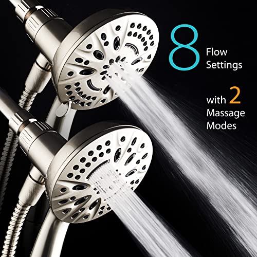 AquaDance New Magnetic Guidance Docking System - High-Pressure 8-setting Handheld Shower Head with Giant 5 inch Face, Magnetic Bracket, Extra-long 72 inch Stainless Steel Hose/All Nickel Finish - Image 4
