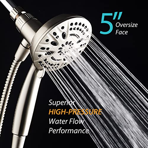 AquaDance New Magnetic Guidance Docking System - High-Pressure 8-setting Handheld Shower Head with Giant 5 inch Face, Magnetic Bracket, Extra-long 72 inch Stainless Steel Hose/All Nickel Finish - Image 5