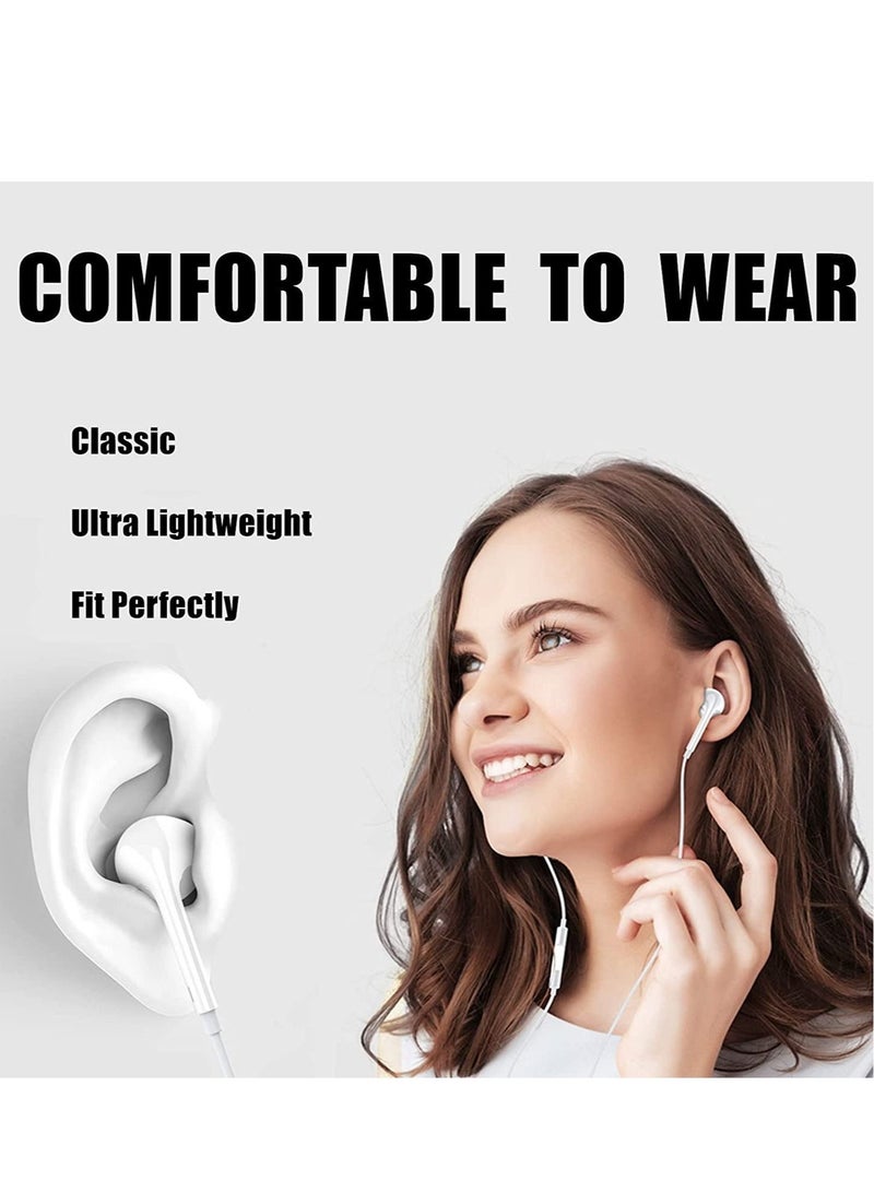 iPhone Earbuds Headphones with Lightning Connector, [MFi Certified] Wired in-Ear Earphones with Microphone and Volume Control Compatible with iPhone 13/12/11 Pro Max/XS Max/X/8 Plus/7 - White