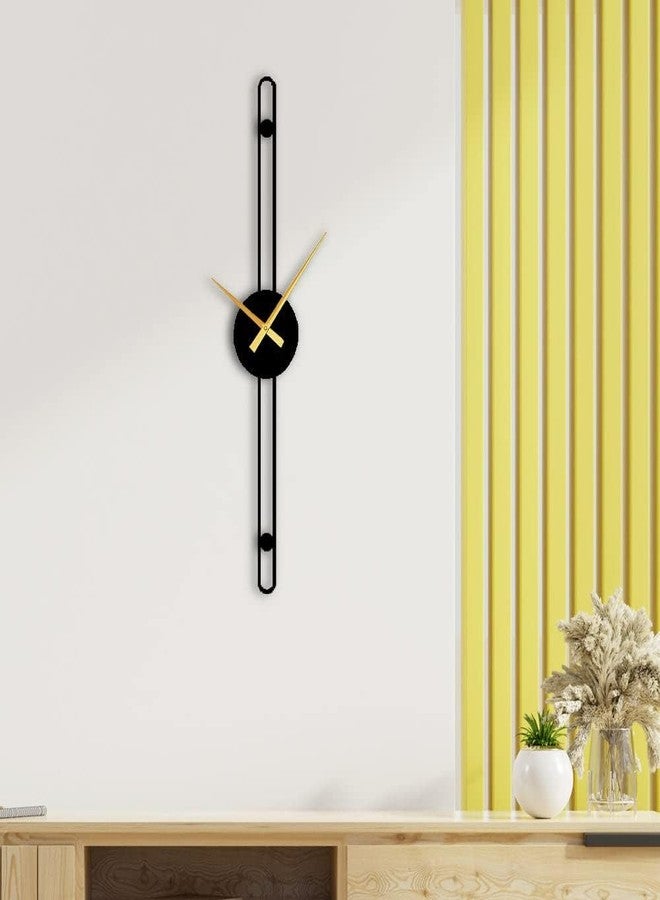 Drumstone® (𝗦𝗽𝗲𝗰𝗶𝗮𝗹 5 𝗬𝗲𝗮𝗿 𝗪𝗮𝗿𝗿𝗮𝗻𝘁𝘆 The Artment Nordic Minimalist Gold Needle Wall Clock | Elegant Black Metal Wall Décor for Living Room, Bedroom & Office (Height: 48 CM) - Image 4