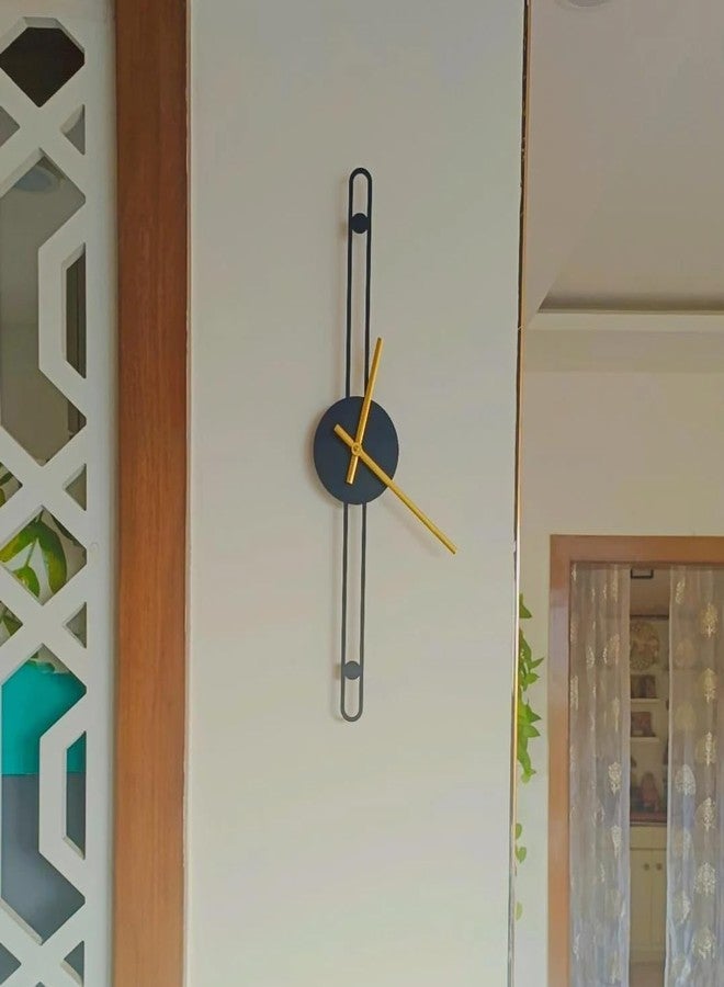 Drumstone® (𝗦𝗽𝗲𝗰𝗶𝗮𝗹 5 𝗬𝗲𝗮𝗿 𝗪𝗮𝗿𝗿𝗮𝗻𝘁𝘆 The Artment Nordic Minimalist Gold Needle Wall Clock | Elegant Black Metal Wall Décor for Living Room, Bedroom & Office (Height: 48 CM) - Image 3