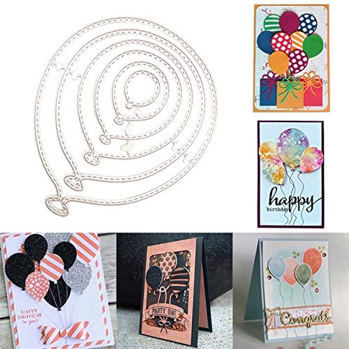 LÓVFEIFAN beautyshoppingstore Die Cuts,Balloons Party Festival Invitation Card Cutting Dies Cut Stencils for DIY Scrapbooking Album Decorative Embossing Paper Dies Card Making, Silver, 10.6x8.8cm 4.17X3.46 - Image 3