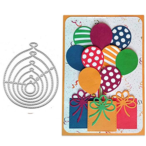 LÓVFEIFAN beautyshoppingstore Die Cuts,Balloons Party Festival Invitation Card Cutting Dies Cut Stencils for DIY Scrapbooking Album Decorative Embossing Paper Dies Card Making, Silver, 10.6x8.8cm 4.17X3.46 - Image 1