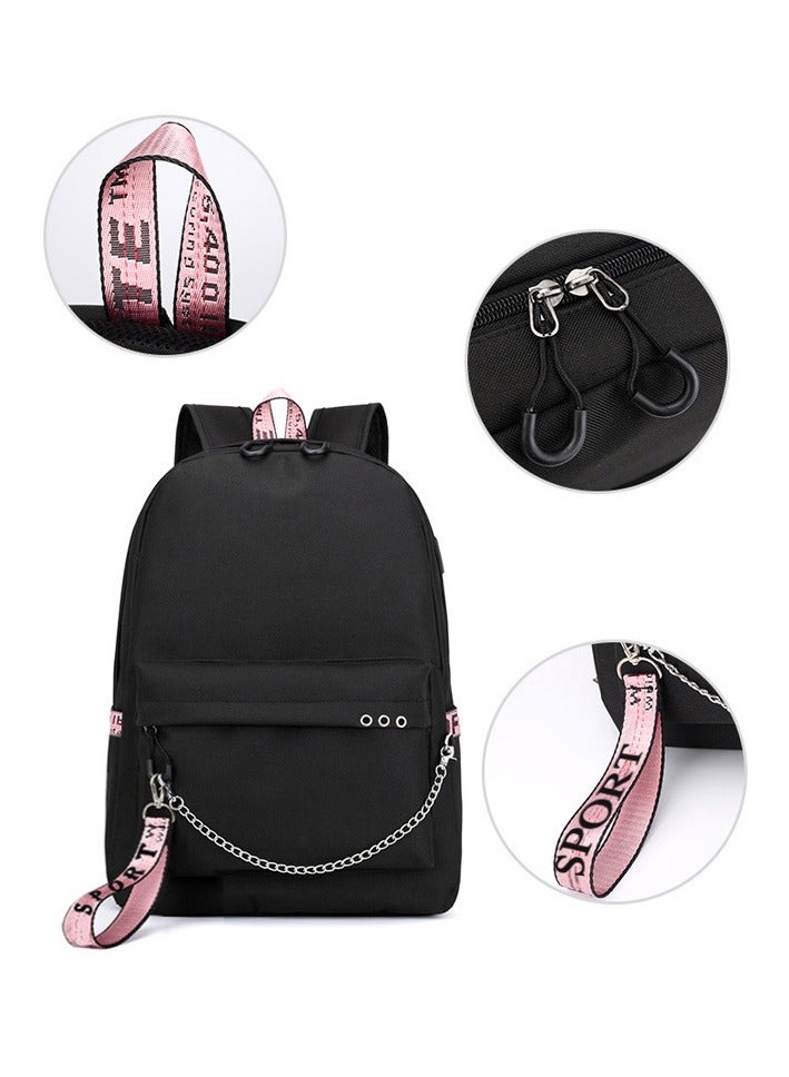 General Sanrio Kuromi Student Backpack + Small Shoulder Bag + Pencil Case Three-Piece Set, Men's and Women's Casual Sports Backpacks, Gifts for Kuromi Fans  - Image 2