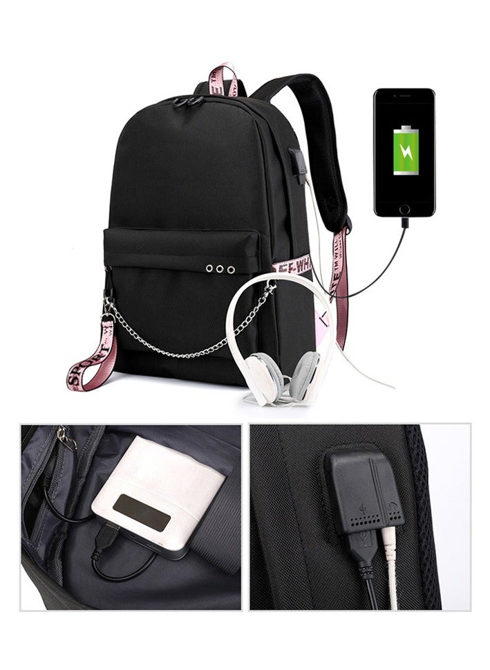 General Sanrio Kuromi Student Backpack + Small Shoulder Bag + Pencil Case Three-Piece Set, Men's and Women's Casual Sports Backpacks, Gifts for Kuromi Fans  - Image 3