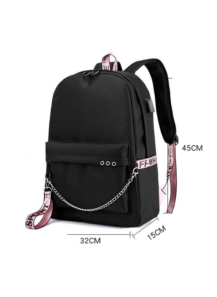 General Sanrio Kuromi Student Backpack + Small Shoulder Bag + Pencil Case Three-Piece Set, Men's and Women's Casual Sports Backpacks, Gifts for Kuromi Fans  - Image 4