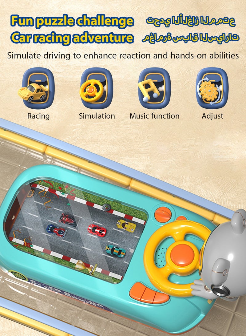 DPTER Musical Steering Wheel Toys Toddler Simulated Driving Racing Car Game with Sound Age 3+ Year Old, Interactive Educational Learning Race Car Toy for Boys and Girls Birthday Gift - Image 2