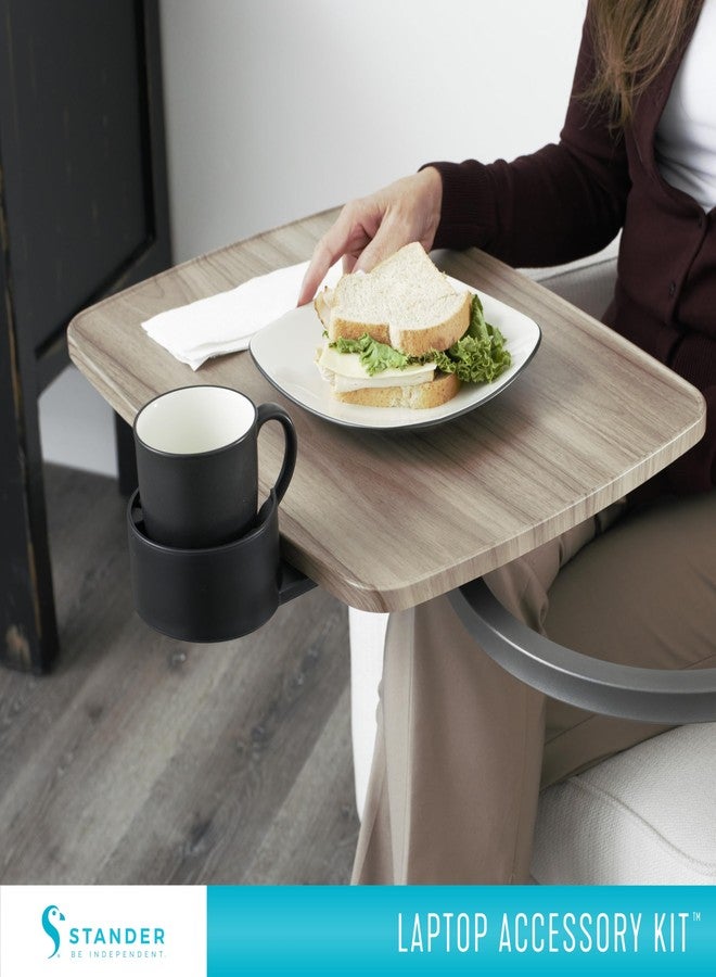 Stander Laptop Accessory Kit, Cup Holder and Anti-Slip Rubber Elevated Computer Laptop Wedges for Stander Wonder Tray and Able Life Overbed Tables - Image 4