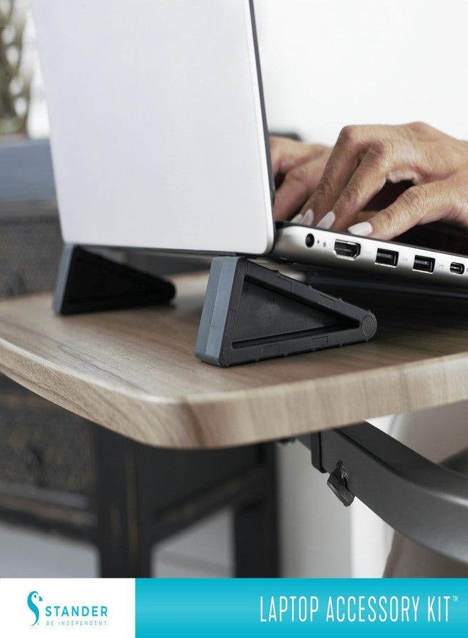 Stander Laptop Accessory Kit, Cup Holder and Anti-Slip Rubber Elevated Computer Laptop Wedges for Stander Wonder Tray and Able Life Overbed Tables - Image 3