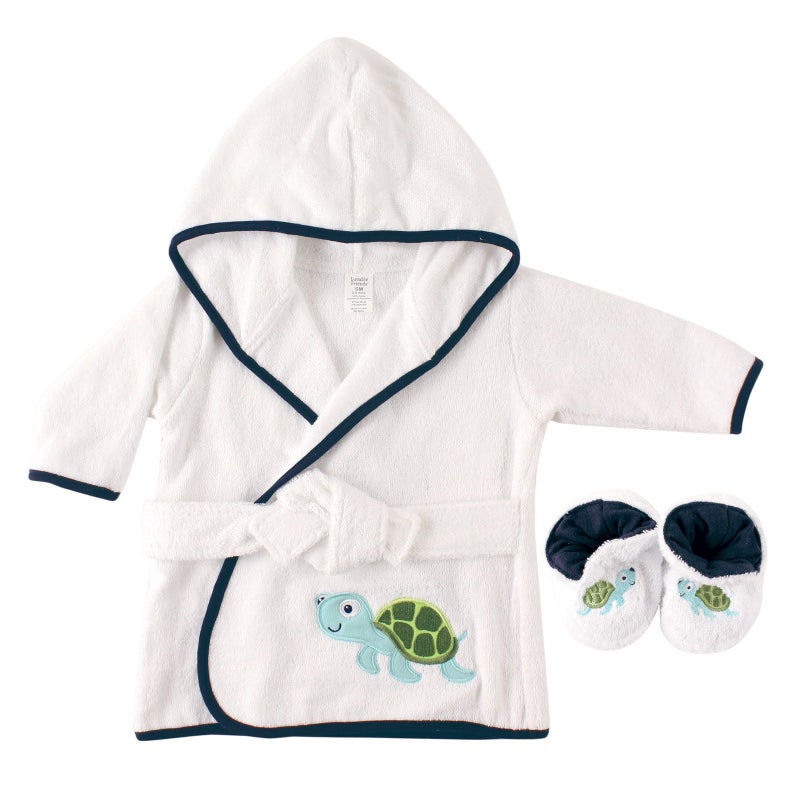 Luvable Friends Unisex Baby Cotton Terry Bathrobe Turtle One Size