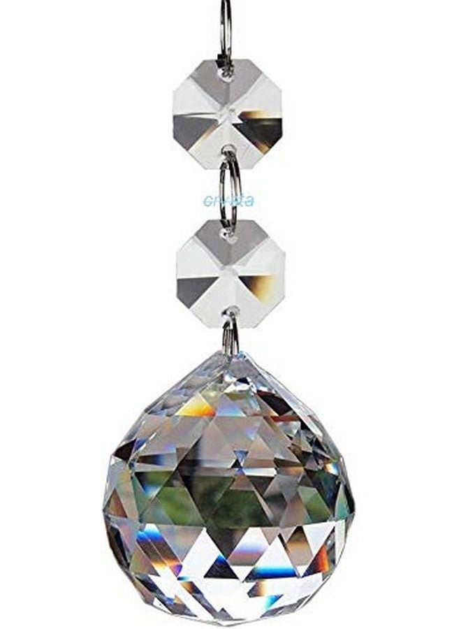 CRYSTA WORLD 20 Pcs Maple 30 mm Balls Style Crystal Beads Drop Pendants Chandelier Curtain Lamp Chain Prisms for Wedding Party Centerpieces Decoration,Colour-Clear White - Image 1