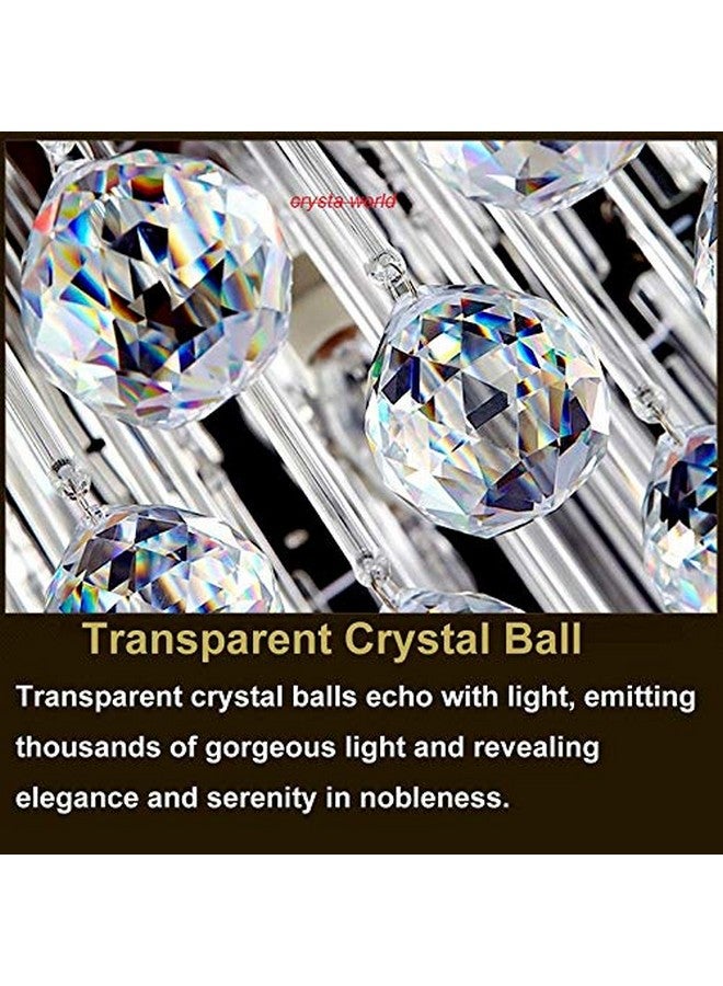 CRYSTA WORLD 20 Pcs Maple 30 mm Balls Style Crystal Beads Drop Pendants Chandelier Curtain Lamp Chain Prisms for Wedding Party Centerpieces Decoration,Colour-Clear White - Image 4