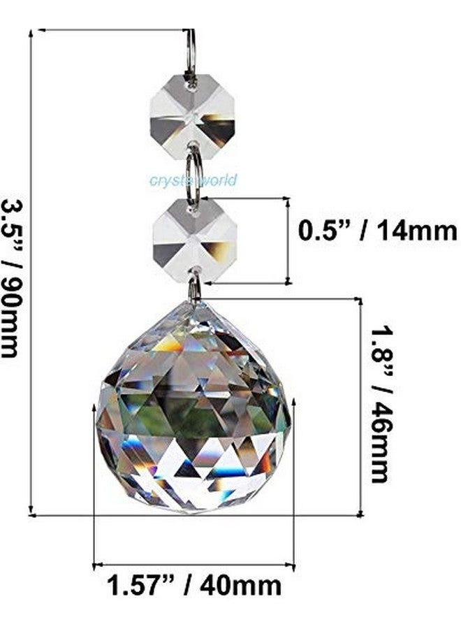 CRYSTA WORLD 20 Pcs Maple 30 mm Balls Style Crystal Beads Drop Pendants Chandelier Curtain Lamp Chain Prisms for Wedding Party Centerpieces Decoration,Colour-Clear White - Image 2