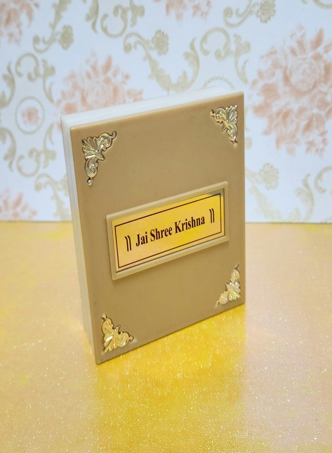 ARNAVIRA Gold Plated Photo Radha Krishna Frame with Charan Paduka Pocket Temple for Diwali Gift, House Warming Gifts Return Gift Puja (Radha Krishna, Medium) - Image 4