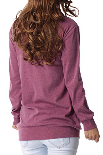 levaca Womens Tops Button Cowl Neck Casual Slim Tunic Shirts Purple M - Image 4