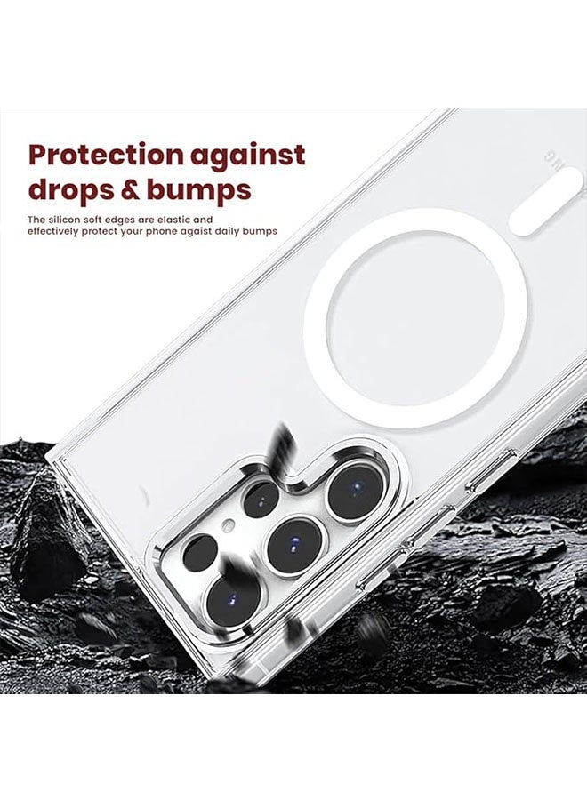 Samsung Galaxy S24 Ultra Clear Case Cover Protector with Support Magsafe Charger, Crystal Clear, Anti Yellowing and Scratch, Shockproof, Camera Protection, Clear - Image 5