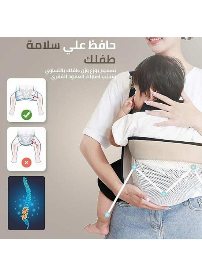 حاملة أطفال قماش قابلة للتعديل لحديثي الولادة والأطفال مع دعم للخصر - Image 2