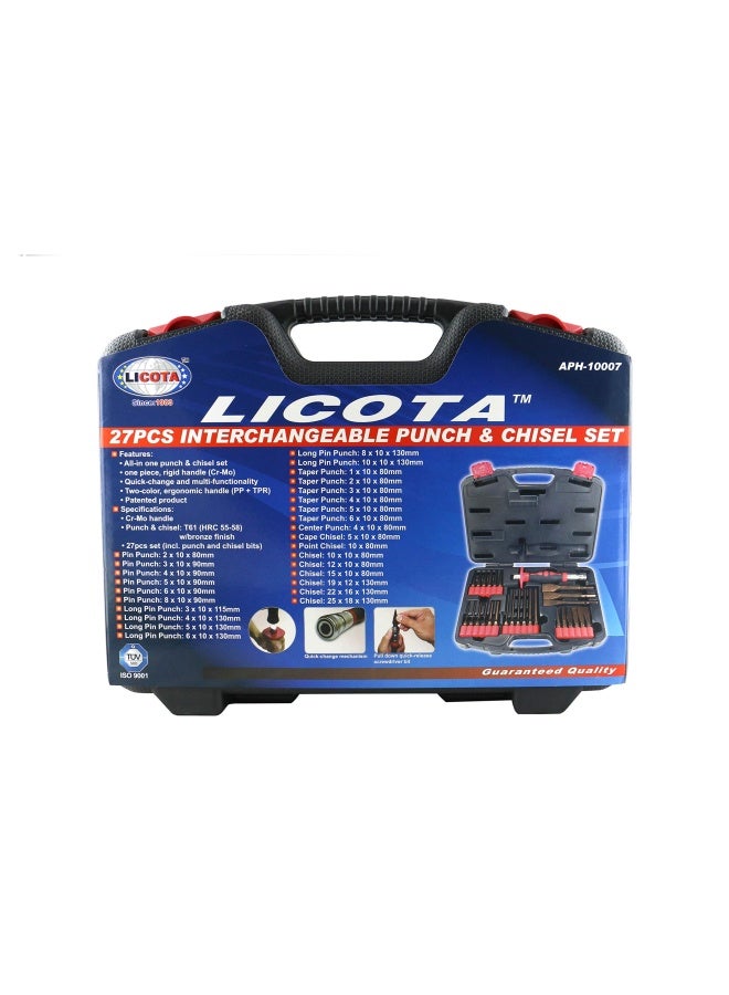 LICOTA 27 - Pieces Interchangeable Puch & Chisel Set Aph-10007  - Image 1