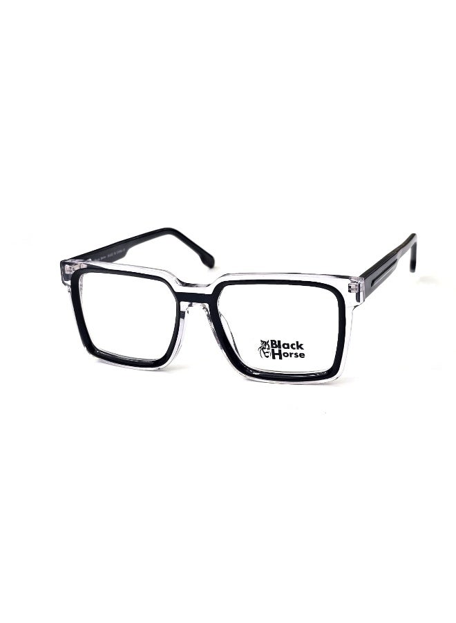 Stylish men’s eyeglasses made of premium original pure acetate. The frame comes in a black transparent design, giving a modern and refined look. Matching acetate temples ensure comfort and durability for daily wear and formal occasions.