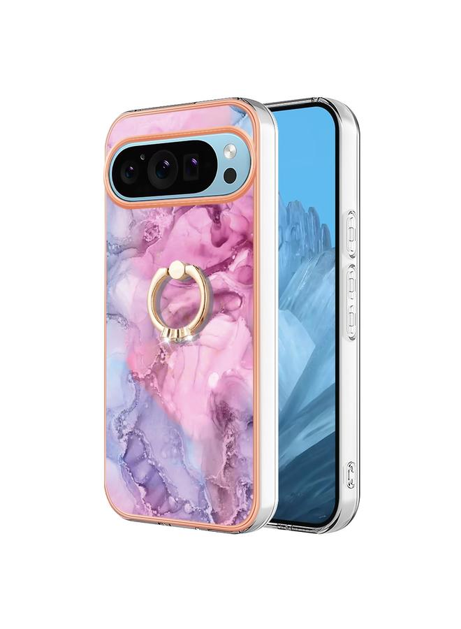 اس-توب جراب لهاتف Google Pixel 9 / 9 Pro، جراب هاتف IMD مزدوج الجوانب مطلي بالرخام الكهربائي مع حلقة - Image 1