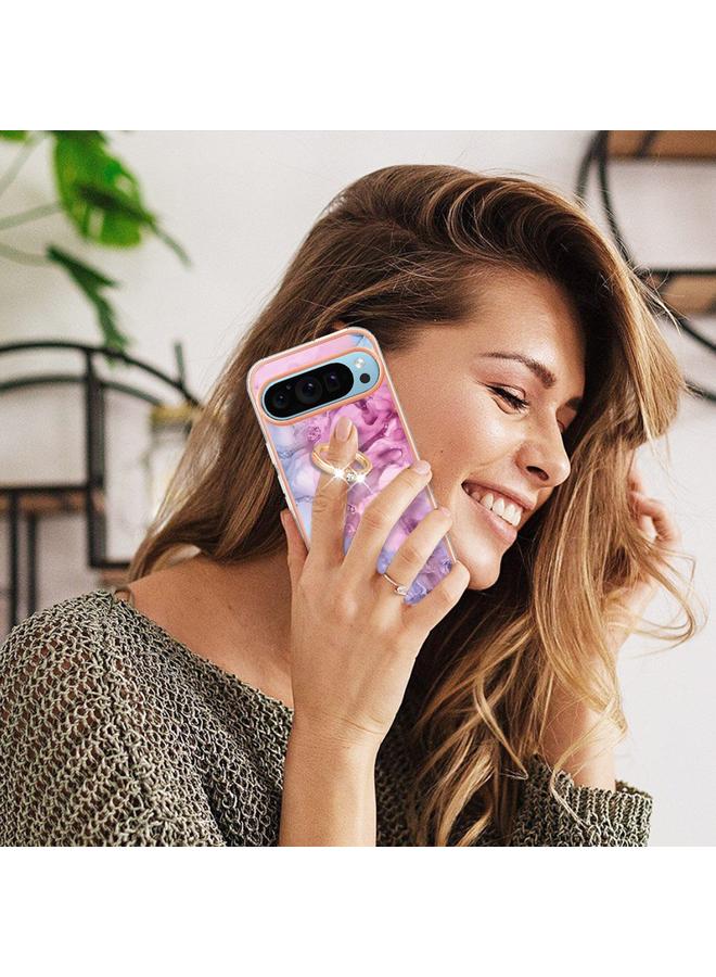 اس-توب جراب لهاتف Google Pixel 9 / 9 Pro، جراب هاتف IMD مزدوج الجوانب مطلي بالرخام الكهربائي مع حلقة - Image 5