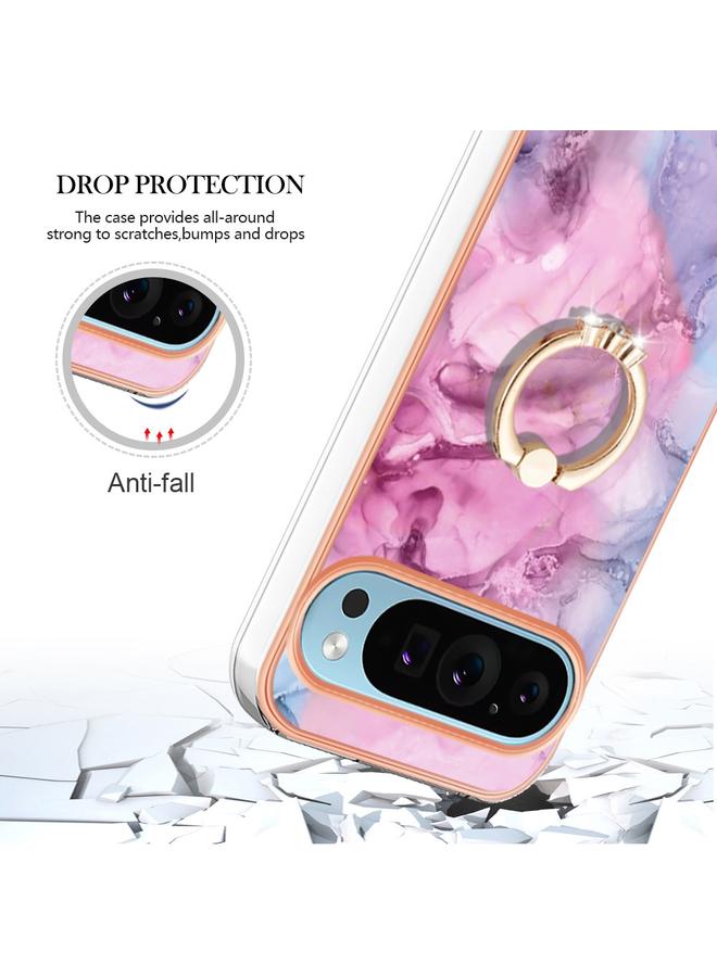 اس-توب جراب لهاتف Google Pixel 9 / 9 Pro، جراب هاتف IMD مزدوج الجوانب مطلي بالرخام الكهربائي مع حلقة - Image 4
