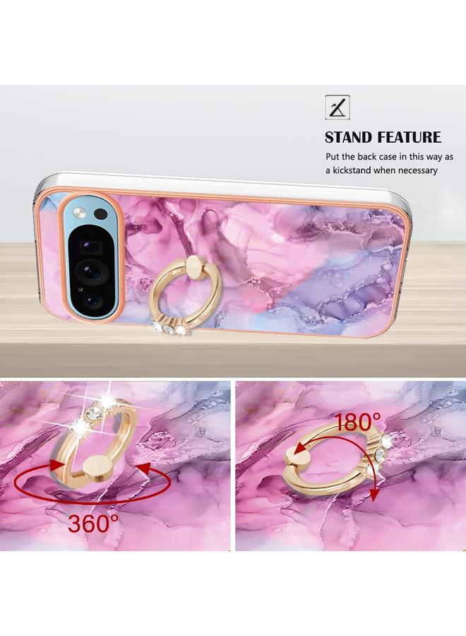 اس-توب جراب لهاتف Google Pixel 9 / 9 Pro، جراب هاتف IMD مزدوج الجوانب مطلي بالرخام الكهربائي مع حلقة - Image 3