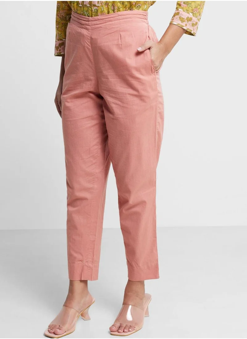 Fabindia Crew Neck Floral Print Kurta & Pant Set