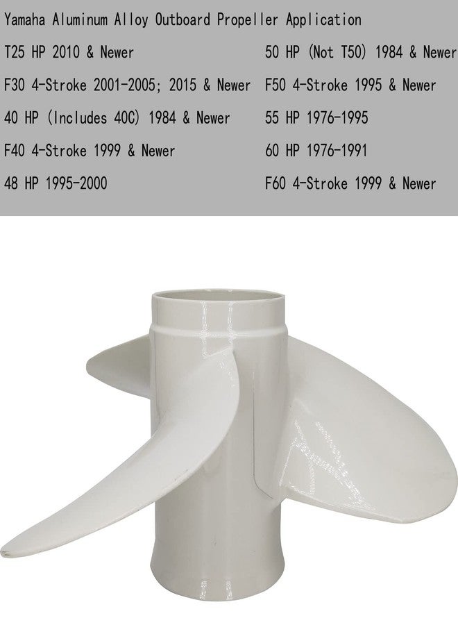 DLNIG 11 3/4×10-G Boat Propeller for Yamaha - for Yamaha Outboard Engines T25hp,30hp 40hp 48hp 50hp 55hp 60hp,F30/50/60 Replace 663-45954-01-EL,13 Spline Tooth - Aluminum Outboard Propeller - Image 5