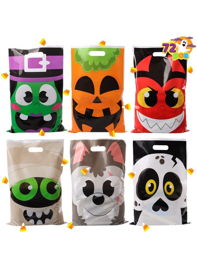 JOYIN 72 Pcs Halloween Goodie Bags Plastic Bags In 6 Designs For Trick Or Treating Halloween Party Favors And Supplies Event Party Favor Supplies Halloween Snacks - Image 1