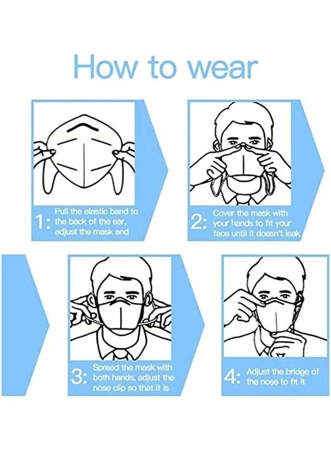 20 كمامة وجه بيضاء KF94 للبالغين، كمامات واقية من 4 طبقات، تصميم ثلاثي الأبعاد مع حلقات أذن ناعمة، كمامة مريحة وجيدة التهوية للاستخدام اليومي - Image 2