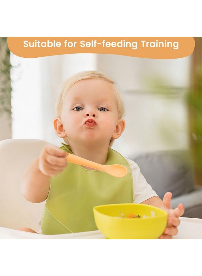 HANSGO Silicone Baby Feeding Spoons, 8PCS First Stage Infant Spoons Utensils Feeding Supplies with Warm Soft Colors, Dishwasher and Boil Safe - Image 4