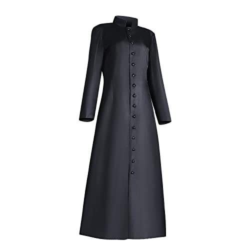 MYAYD Women's Cassock Robe Church Robe Choir Minister Clergy Pulpit Liturgical Black White (Black, 5XL) - Image 2