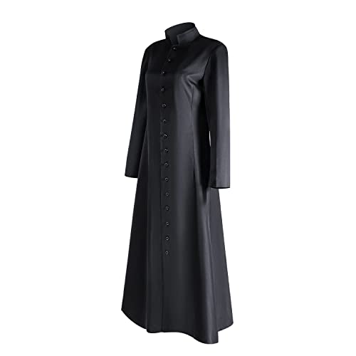 MYAYD Women's Cassock Robe Church Robe Choir Minister Clergy Pulpit Liturgical Black White (Black, 5XL) - Image 1