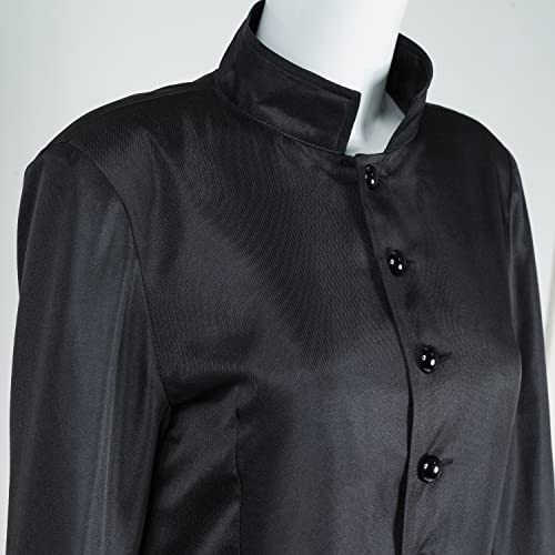 MYAYD Women's Cassock Robe Church Robe Choir Minister Clergy Pulpit Liturgical Black White (Black, 5XL) - Image 5
