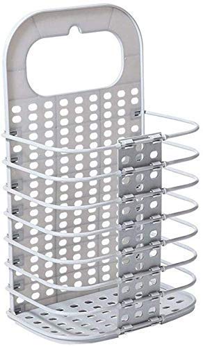 Alok Wall Mounted Bathroom Hanging Mesh Laundry Basket Toiletry Organization Washing Bin Home Portable Magic Sticker Plastic Laundry - Image 2