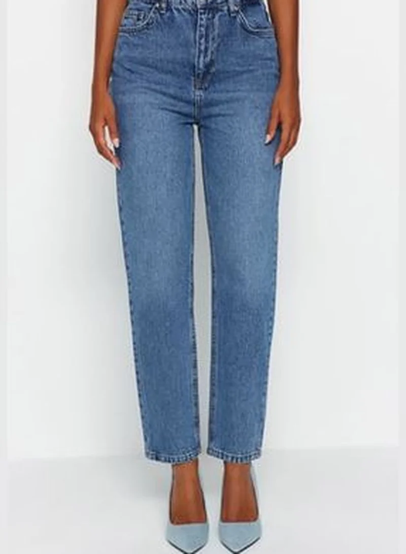 trendyol Blue High Waist Mom Jeans TWOAW24JE00076