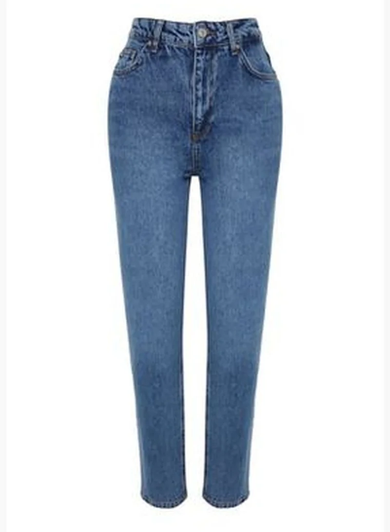 trendyol Blue High Waist Mom Jeans TWOAW24JE00076