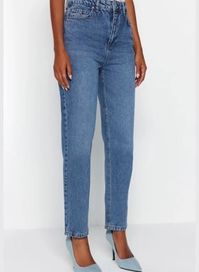 trendyol Blue High Waist Mom Jeans TWOAW24JE00076