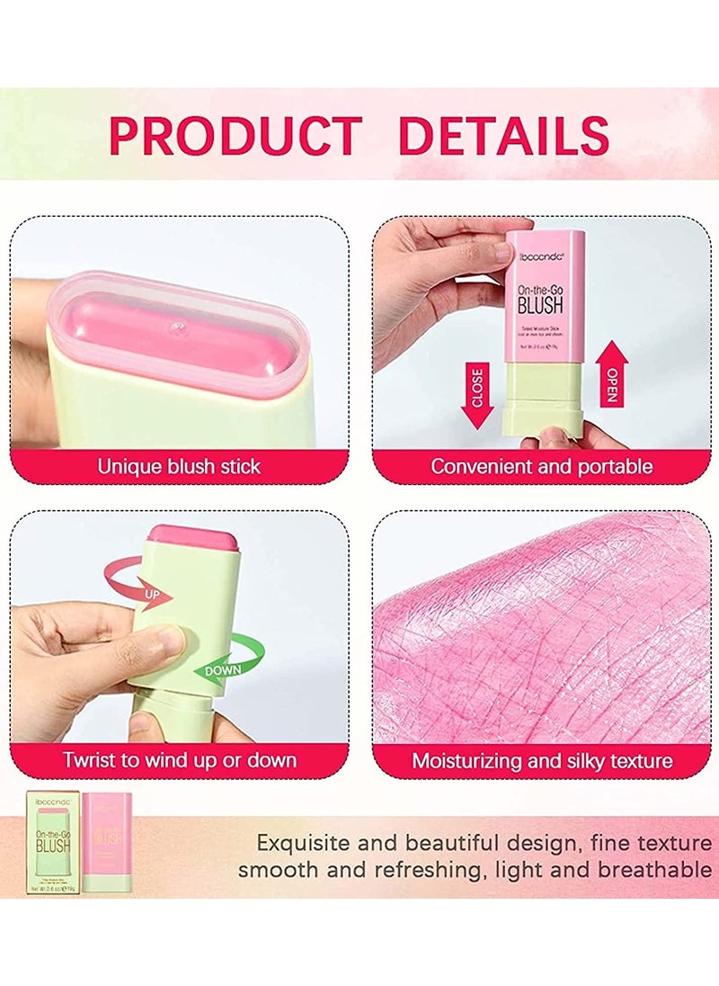 ibcccndc - Multi-Use Makeup Blush Stick Soft Cream On-the-Go for Cheek Makeup 01# - Image 1