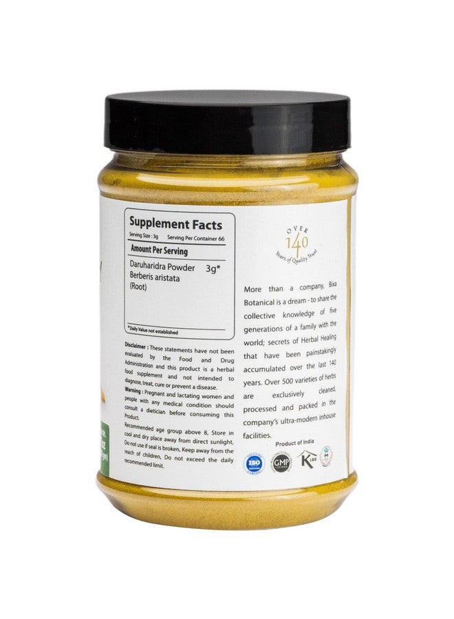 bixa BOTANICAL BixaBotanical Berberry Root Powder | Berberis Aristata/Daruharidra | 200 Grams / 7 OZ | Ayurvedic Herbal Supplement | Gluten Free, Non-GMO, Steam Treated, Vegan, 100% Pure. - Image 2