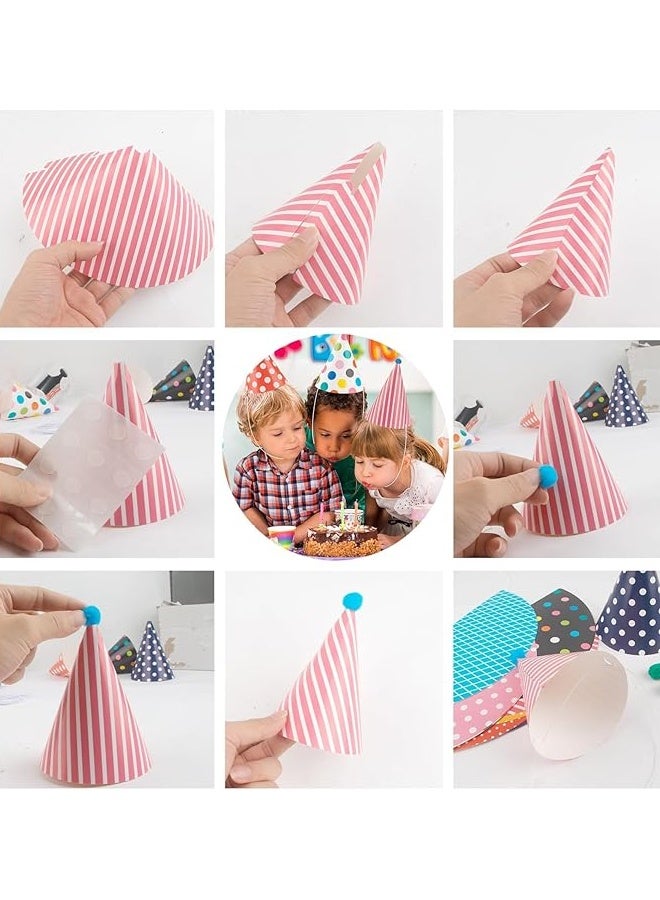 11 PCS Multi-Color Birthday Hats, Festival Cone Hats for Party Supplies, Paper Cone Caps, Lovely Cake Birthday Paper Caps for Anniversary - Image 4