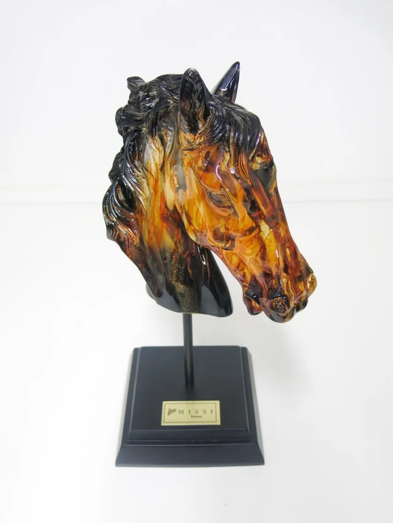 Missi Custom Handmade Decorative Amber Horse Bust