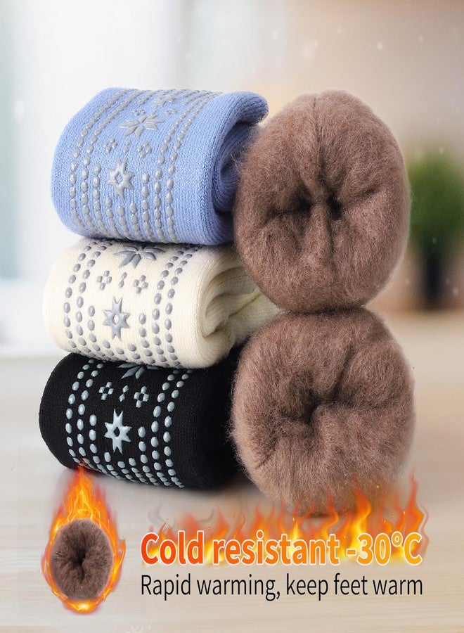 ICEIVY Thick Grip Plush Slipper Grip Socks Women Winter Soft Warm Cozy Socks 4 Pairs (Multicolor-DC2) - Image 5