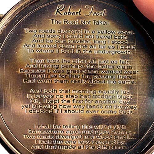 THOR INSTRUMENTS 2.5" Robert Frost Poem Compass with Handmade Leather Carry Case Free Rustic Vintage Home Decor Gifts - Image 5