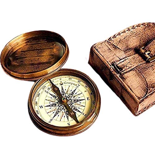 THOR INSTRUMENTS 2.5" Robert Frost Poem Compass with Handmade Leather Carry Case Free Rustic Vintage Home Decor Gifts - Image 3