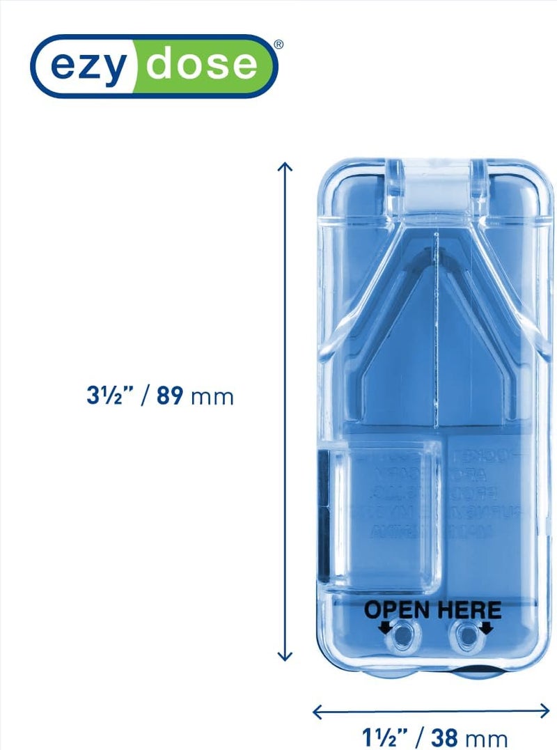 Ezy Dose Pill Cutter and Splitter with Dispenser, Cuts Pills, Vitamins, Tablets, Stainless Steel Blade, Travel Sized, Colors May Vary - Image 2