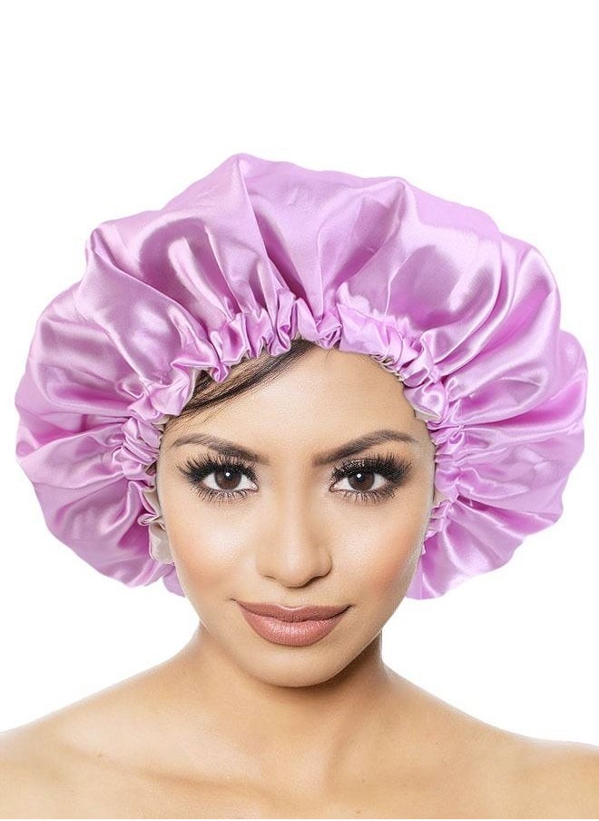 2 Pcs Double Sided Adjustable Sleep Hair Cover Bonnet, Soft Satin Silk Bonnet Cap (Yellow+Khaki)