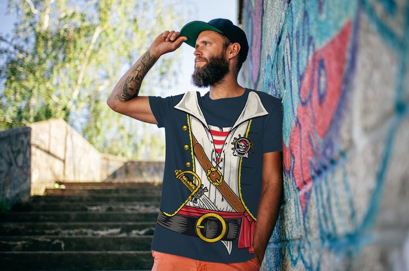 KYKU Pirate T Shirts for Men Funny Print Adult Tshirts Novelty Pirates T-Shirt - Image 2