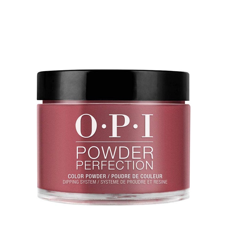 OPI Powder Perfection Malaga Wine | Opaque Dark Red CrÃ¨me Nail Dipping Powder | Acrylic Alternative - Image 1